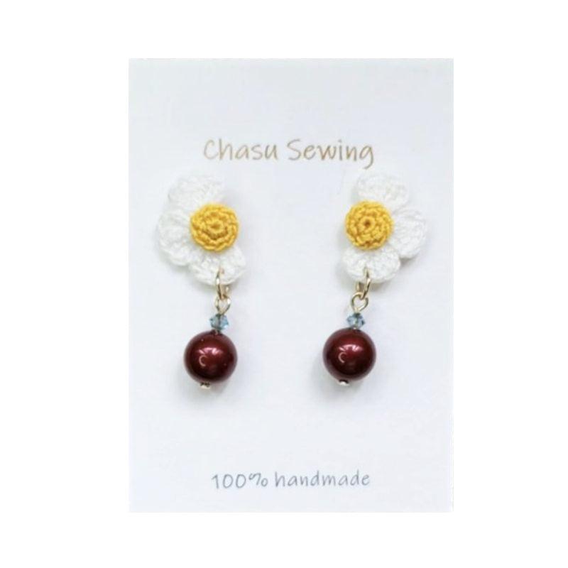 Chasu Sewing Crochet Strawberry Flower With Beads (4 Color) 1 Pair - LMCHING Group Limited