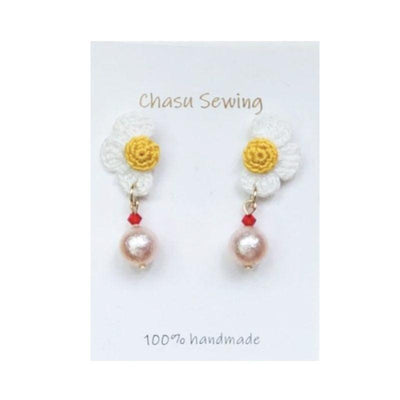 Chasu Sewing Crochet Strawberry Flower With Beads (4 Color) 1 Pair - LMCHING Group Limited